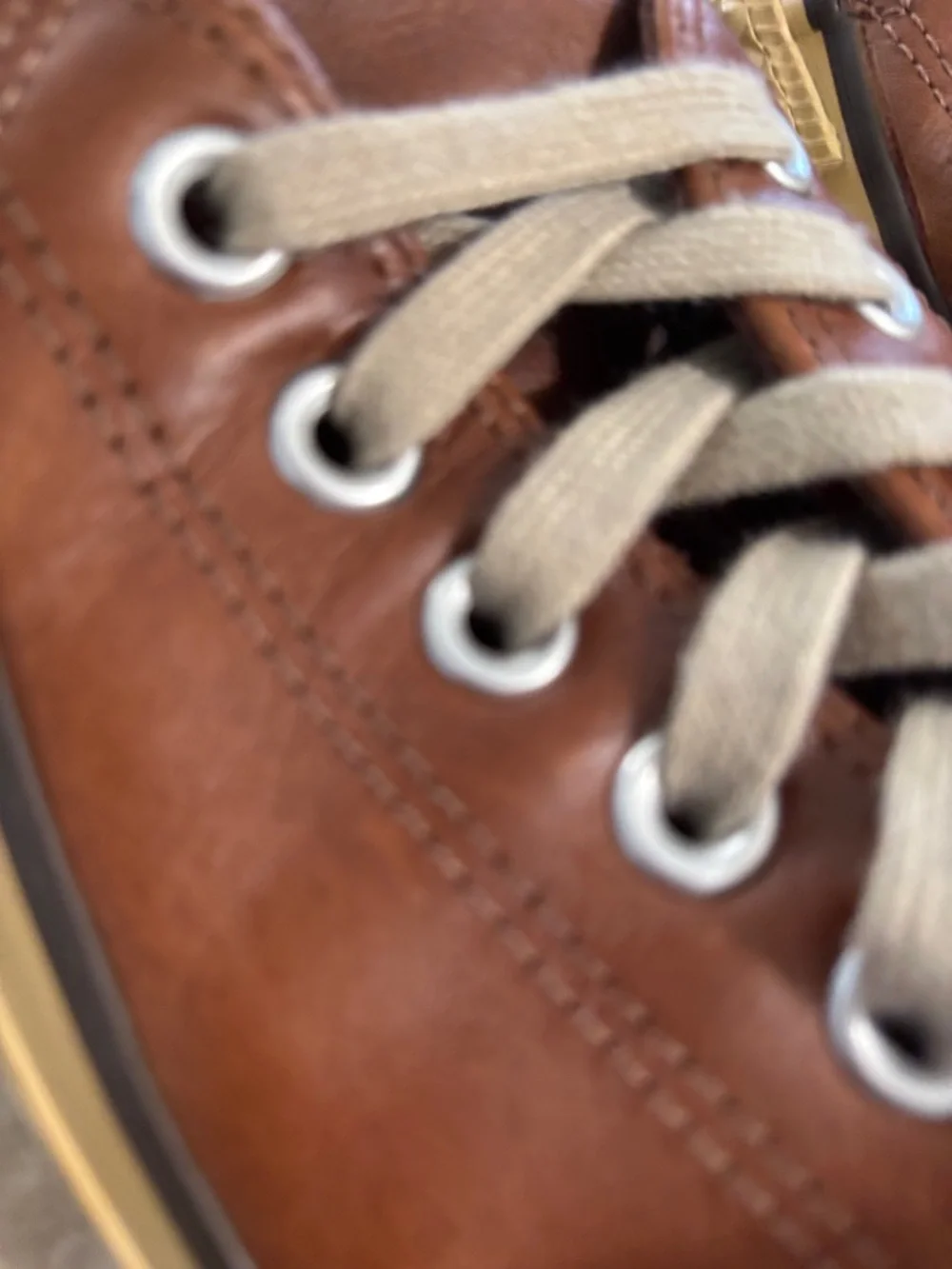 Converse Low Top Leather Sneakers in Brown with Cream Accents - Picture 5 of 6